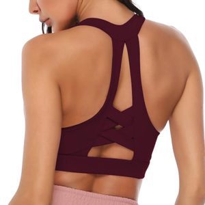 Soutien-gorge de sport pour femme, sans couture, confortable et extensible, à maintien élevé, respirant, imprimé yoga, pour fitness et entraînement en salle de sport, vente en gros - Product Image 4