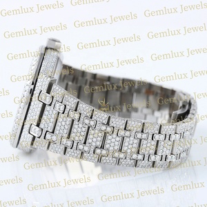 Probador de diamantes de calidad superior, movimiento automático, Blanco completo D VVS Iced Out Moissanite Diamond Hip Hop Watch para hombres - Product Image 2