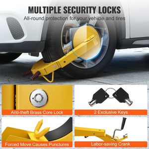 1 Pack Heavy Duty Anti Theft Trailer <b>Wheel</b> <b>Lock</b> Clamp Adjustable Tire Boot <b>Lock</b> Claw for Trailer Whee Steering <b>Wheel</b> <b>Locks</b> - Product Image 2