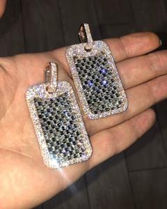 Pendentif Dog Tag Moissanite Iced Out Luxe Plaqué Or 18K Hip Hop pour Homme en Argent 925 Personnalisé - Product Image 2