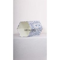 Poubelle hexagonale écologique en coton 100% fait main, design unique et pliable, pour usage au bureau
