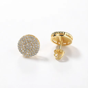 Pave <b>Set</b> Unisex Moissanite <b>Stud</b> <b>Earrings</b> 925 <b>Sterling</b> <b>Silver</b> VVS D Color Sparkling Diamond Look Wedding Jewelry for Women Men - Product Image 3