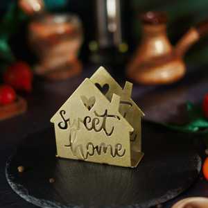 Gold Napkin <b>Holder</b> Sweet Home, Steel Napkin Stand for <b>Kitchen</b> Countertop, Tea Time Accessory, <b>Tissue</b> Rack, Dinning Table Decor, - Product Image 4