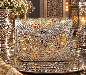 Wholesale Traditional Indian Artisan Crafted Brass Metal Evening Purse Designer <b>Wedding</b> Bridal <b>Clutch</b> Bags - Product Image 3