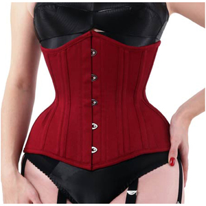 Corsé rojo para mujer con cierre de gancho y ojal, faja moldeadora de control firme para uso diario - Product Image 1