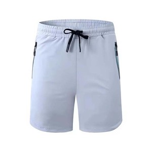 Men's Blue Quick Dry <b>Shorts</b> With <b>Zipper</b> Pocket Drawstring Waist Casual Sport Wear - Product Image 4