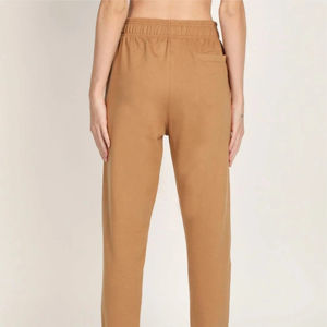 Pantalones Deportivos de Mujer para Invierno, Color Sólido, Cintura Alta con Cordón, Estilo Urbano, 100% Algodón, Corte Holgado, Pierna Recta - Product Image 5