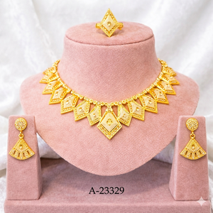 Luxury Silver Plated Zircon <b>Crystal</b> Bridal Jewelry <b>Set</b> Trendy Designer Women's Necklace Earrings & Ring <b>Set</b> - Product Image 1