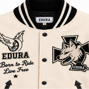 Chaqueta Varsity de Invierno para Hombre, Personalizada por Shamsher Sports EM ODM, con Mangas de Cuero Premium y Bordado Chenille, Marca Privada - Product Image 5