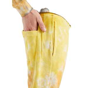 Men's <b>Tie</b> <b>Dye</b> Hooded Tracksuit Full Length Cotton Casual Wear Yellow Gray Gradient Pattern Regular Fit Spring Season - Product Image 2