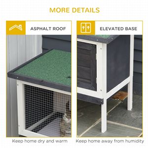 Cage à lapin en bois avec toit ouvrant et plateau coulissant pour petits animaux - Product Image 6