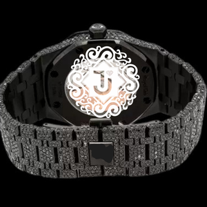นาฬิกาข้อมือเพชรโมอิสซาไนต์ VVS คุณภาพดีที่สุด รุ่น Black Roduam ประดับเพชรเต็มเรือน ดีไซน์หรูหรา ตัวเรือนสแตนเลสสตีล ทนทาน เหมาะสำหรับงานต่างๆ และเป็นของขวัญ - Product Image 4