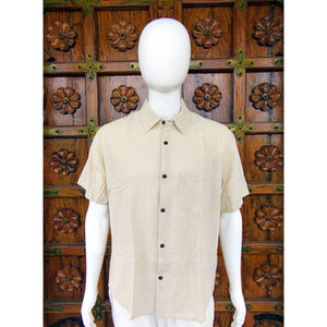 Camisa de Manga Corta de Lino y Algodón para Hombre, 100% Algodón, Personalizable, Ropa Casual Premium - Product Image 1
