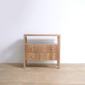 Modern Style High Quality Solid Wood Nightstand with Two Drawers Adjustable Height for Home Hotel Living Room Bedroom Furniture - Product Image 2