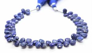 Perles de lapis-lazuli naturel facettées en forme de poire 5,5x7,5 mm, perles de pierre précieuse lapis-lazuli, brin de 8 pouces, perles de lapis-lazuli en forme de poire pour la création de bijoux - Product Image 6