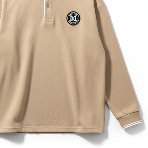 Polo de Manga Larga con Bloques de Color a la Moda para Hombre, Diseño de Parches, Camiseta Polo Casual de Manga Larga, Mercado Mayorista de Ropa - Product Image 3