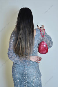 Indian handmade Red Resin Clutch Bag With Beaded Handle Luxury Evening Party Handbag For Women <b>Wedding</b> Gift - Product Image 4