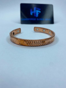 Brass <b>Copper</b> Cuff <b>Bracelet</b> Wholesale Adjustable Handmade Supplier Bulk Gold Plated Vintage Magnet Stone Wedding - Product Image 5