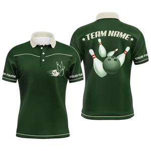 Chemises de golf personnalisées en coton 100% pour hommes, à manches courtes, imprimées par sublimation, uniformes professionnels, 180 grammes, anti-plis, avec poche - Product Image 2