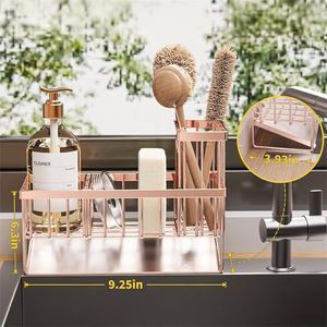 Organizzatore per Lavello con Spazzola e Porta Spugna, Dispenser Sapone da Cucina in Acciaio Inox 304 Antiruggine, Scolapiatti da Piano di Lavoro - Product Image 4