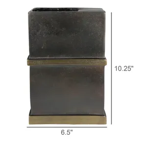 Handmade Iron Coastal Design Tabletop <b>Vase</b> 6.5x10.25 Inches Planter Decor - Product Image 1