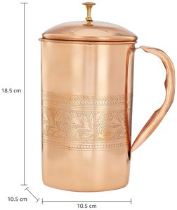Jarra de Agua de Cobre de Lujo Antique Creations - Jarra Ayurvédica para Bebidas Saludables con Tapa de Empuje y Tirón, a Prueba de Fugas, Personalizable para el Hogar - Product Image 4