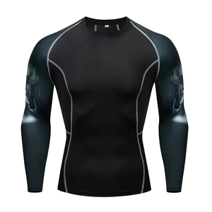 Mens Full Sleeve Rash Guard Black Sublimation <b>Print</b> Quick Dry Compression Shirt Sports Training Fitness Swim <b>Surfing</b> Cycling - Product Image 4