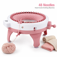 Machine à tricoter circulaire DIY à 48 aiguilles, modèle 843, à manivelle, pour chapeaux, écharpes, pulls et travaux manuels pour adultes