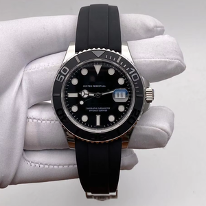 Reloj de Buceo de Lujo Plateado de 40 mm, Estilo Hip Hop, Esfera Negra, Bisel Giratorio de Acero Inoxidable, Visualización de Fecha, Movimiento ETA Antiguo de Alta Calidad - Product Image 1
