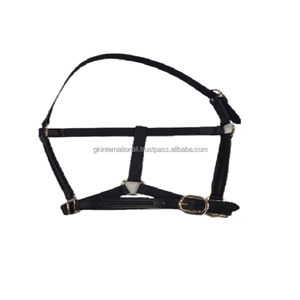 Halter de canal vacío acolchado de cuero de caballo de punto elegante de cuero auténtico de diseño personalizado a precio mayorista - Product Image 3