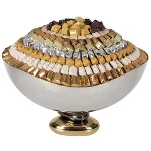 Grand bol en métal pour chocolat, bol de service en acier inoxydable pour bonbons, fruits secs, en-cas - Product Image 4