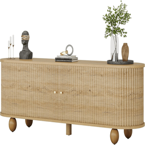 Mobile TV/Credenza di Lusso Minimalista per Soggiorno, Stile Rustico/Hotel, Caratteristiche Personalizzabili, Legno Massello e MDF con Illuminazione Integrata - Product Image 5
