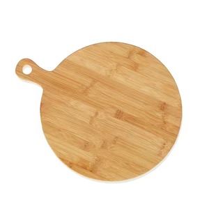 Planche à découper ronde en bambou avec poignée, épaisseur 1,5 cm, durable, compatible lave-vaisselle, pour servir, couper le fromage et la viande en cuisine - Product Image 4