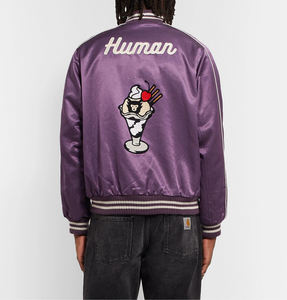 Chaquetas y Abrigos de Béisbol Sukajan de Satén Brillante con Logotipo Personalizado para Hombre, Chaqueta de Algodón, Chaqueta Varsity Letterman, Chaqueta Bomber para Hombre - Product Image 4