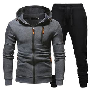 Survêtement pour homme/100% coton, survêtement de haute qualité, logo personnalisé, survêtement à fermeture éclair pour homme, sweat-shirt à capuche, 2026 - Product Image 2