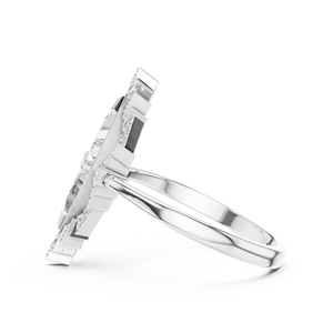 Bague tendance en diamant de laboratoire taille triangle sertie en or blanc 18 carats pour fête, mariage, cadeau de luxe, Saint-Valentin pour femme - Product Image 4