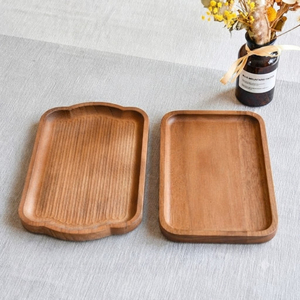 Ensemble de 2 plateaux de service en bois créatifs et de qualité supérieure, style farmhouse, pour table basse, cuisine et hôtellerie. - Product Image 1
