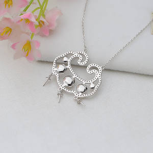 สร้อยคอเงินแท้ S925 แบบล็อค 8 เม็ด สำหรับผู้หญิง พร้อมตัวล็อคป้องกันเด็ก ชุดอุปกรณ์ทำเครื่องประดับมุก DIY  อะไหล่เครื่องประดับกึ่งสำเร็จรูป - Product Image 3