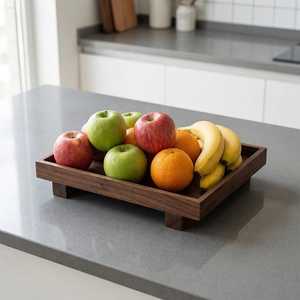 Minimal Style Wooden Serving Tray | Raised Organizer <b>Desk</b> <b>Table</b> Storage - Product Image 1