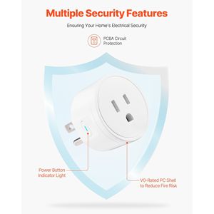 Paquete de 4 enchufes inteligentes WiFi blancos que funcionan con Alexa y Google Home Smart Home Outlet Device - Product Image 6