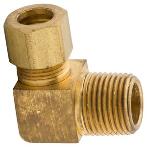 ข้อต่อท่อทองเหลืองขึ้นรูปหกเหลี่ยมแบบข้อศอกเกลียวในขนาด 1/4 นิ้ว - Product Image 1