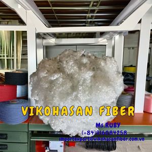 Copos de PET Reciclado 4D HD Blancos Huecos Secos Vikohasan Fabricante Fibra Discontinua Poliéster Certificado GRS Resistente a la Abrasión y al Fuego - Product Image 6
