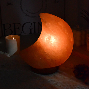 High quality <b>Healing</b> Stones Moon Shape lamp Home and Office Decor Himalayan <b>Pink</b> Salt Lamp Crystal <b>Pink</b> Natural Salt Rock - Product Image 2