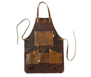 Delantal de Cuero sin Mangas con Múltiples Bolsillos, Estilo Clásico, Reutilizable para Cocinar, Traje de Trabajo - Product Image 4