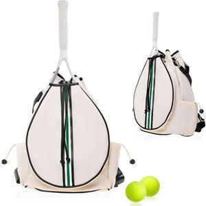 Premium Quilted Tennis <b>Backpack</b> for Women Waterproof Nylon Racquet Cover with Dual Water Bottle Pockets - Product Image 4