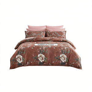 Romantic 4-Pc Cotton <b>Comforter</b> <b>Set</b> Standard Size Bedding with Stylish Features for Hotel or Home Use - Product Image 2