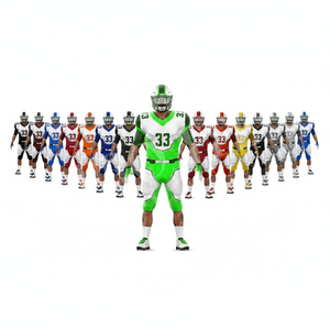 Youth Adult Mesh Polyester American Football Uniform Jersey Pants Practice Professional Training Outdoor Apparel Football Kit - Product Image 1