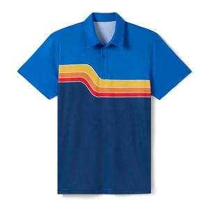 เสื้อโปโลกอล์ฟสำหรับผู้ชายผ้าโพลี-สแปนเด็กซ์ดีไซน์พิมพ์ซับลิเมชันสั่งจำนวนมากโลโก้ออกแบบได้ตามต้องการ - Product Image 6