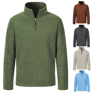 Custom Logo <b>Men</b> Fleece <b>Sweatshirt</b> High Quality Casual Half Zip High Stand Neck Pullover Hoodies Solid Color 100% Cotton - Product Image 4