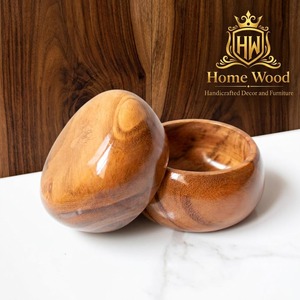 ชามไม้ทำด้วยมือสำหรับใช้ในบ้านสำหรับเสิร์ฟอาหารสไตล์ Wabi Sabi - Product Image 3